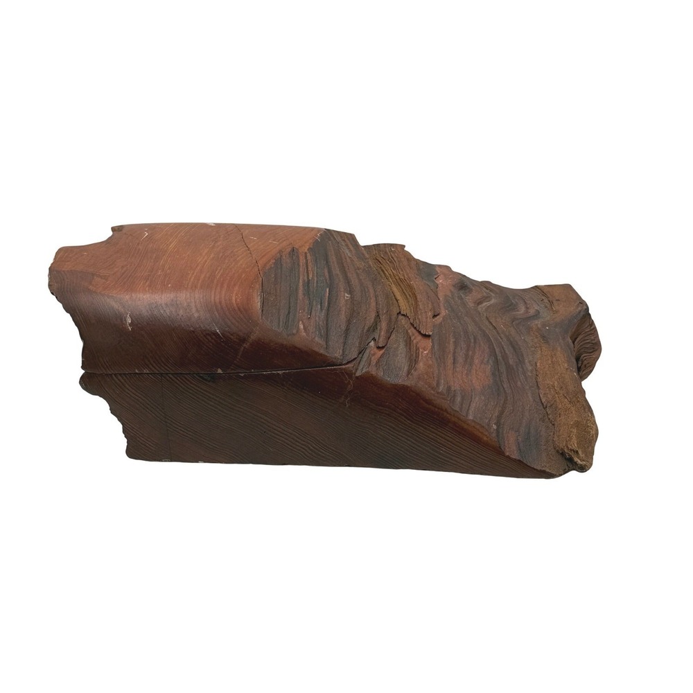 Vinateg 70s Live Edge Slab Trinket Box Wood Rustic Natural Brown MCM